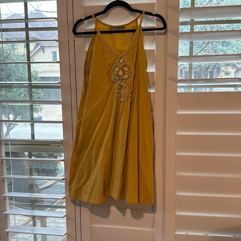 Yellow linen summer dress